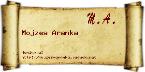 Mojzes Aranka névjegykártya